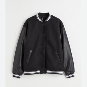 H&M Black and White Letterman Jacket